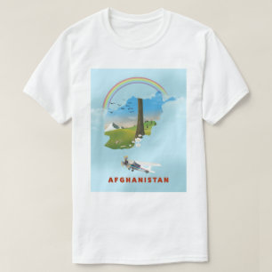 Afghanistan Map landscape travel poster T-Shirt