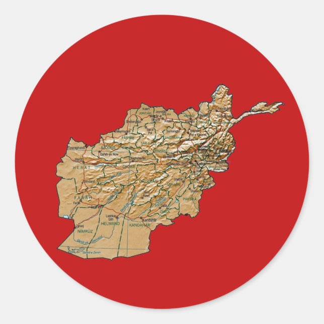 Afghanistan Map Sticker (Front)