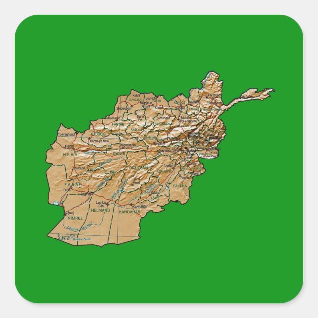 Afghanistan Map Sticker (Front)