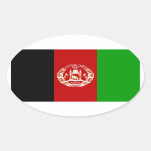 Afghanistan National Flag Oval Sticker