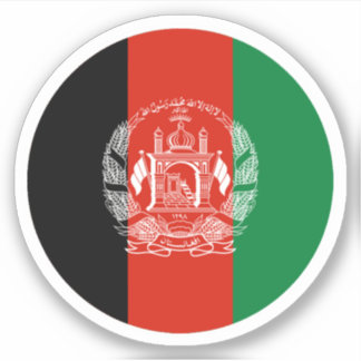 Afghanistan (Old) Flag Round Sticker