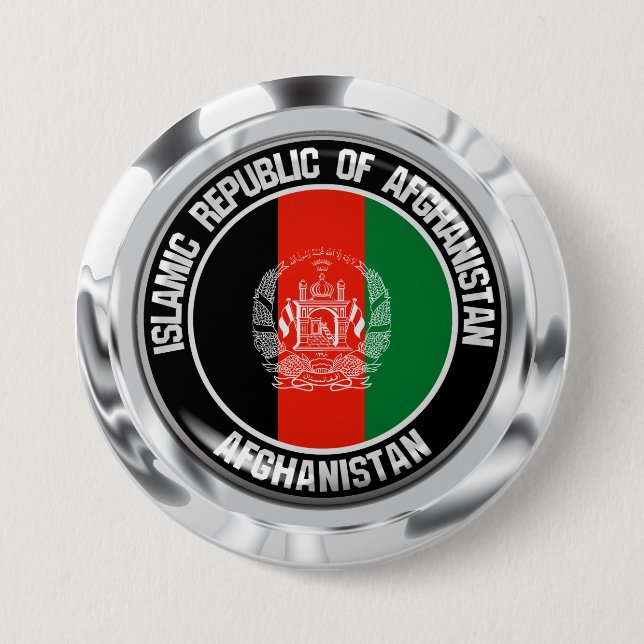 Afghanistan Round Emblem 7.5 Cm Round Badge (Front)