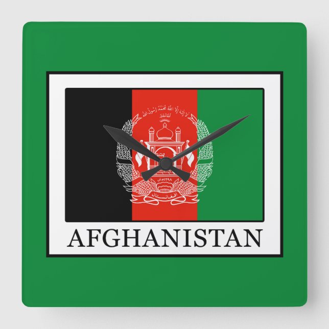 Afghanistan Square Wall Clock (Front)