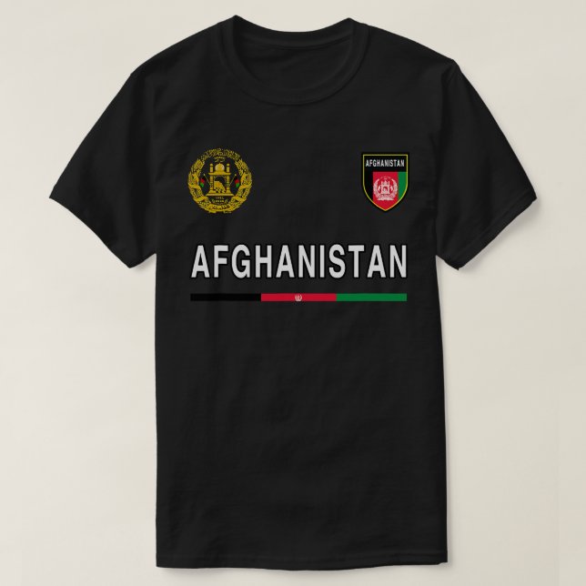 Afghanistan T-shirt Sport/Soccer Jersey Tee Flag F (Design Front)