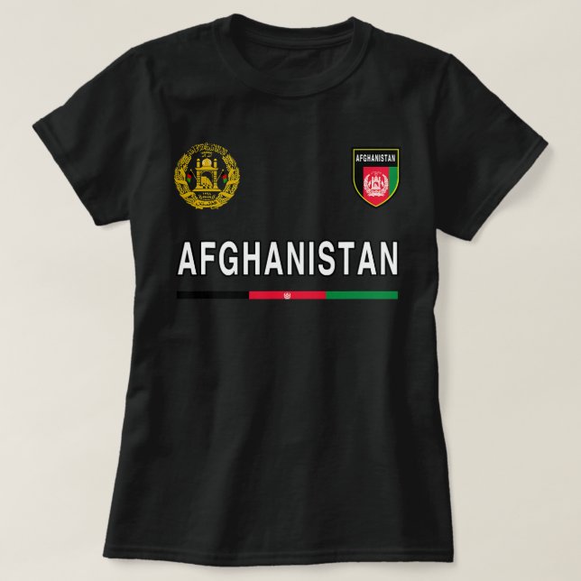 Afghanistan T-shirt Sport/Soccer Jersey Tee Flag F (Design Front)