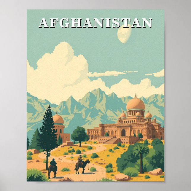 Afghanistan Travel Illustration Poster (Front)