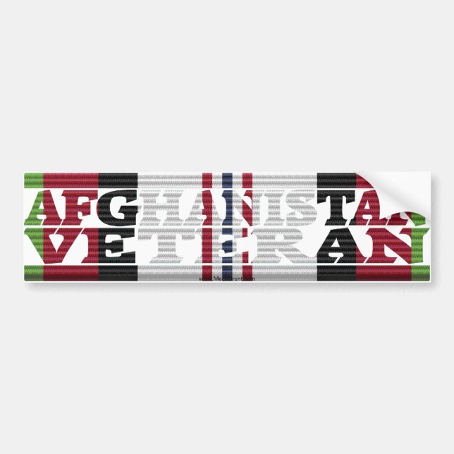 Afghanistan Veteran ACM Ribbon Bumper Sticker (Front)