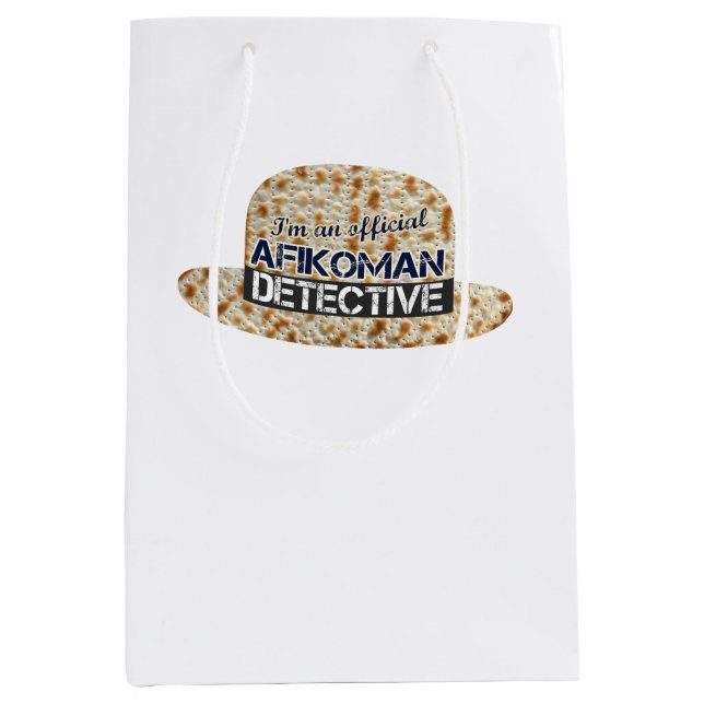 Afikoman Afikomen Detective. Matzah Passover Gift  Medium Gift Bag (Front)