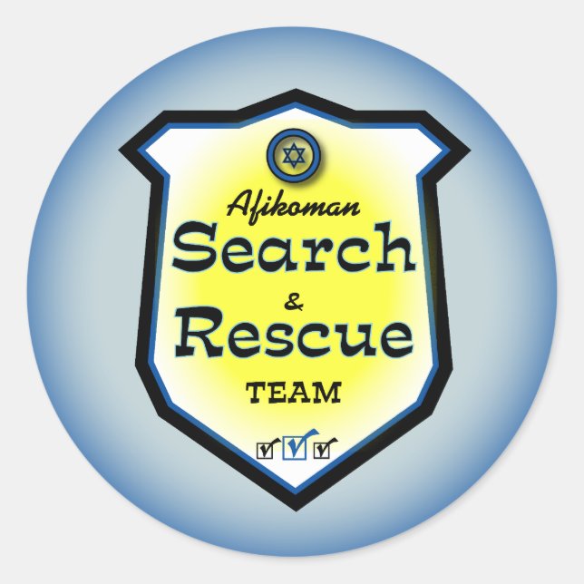 Afikoman Search & Rescue Team Classic Round Sticker (Front)