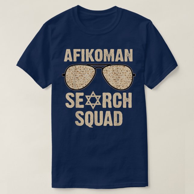 Afikoman Search Squad Funny Passover Seder Sunglas T-Shirt (Design Front)