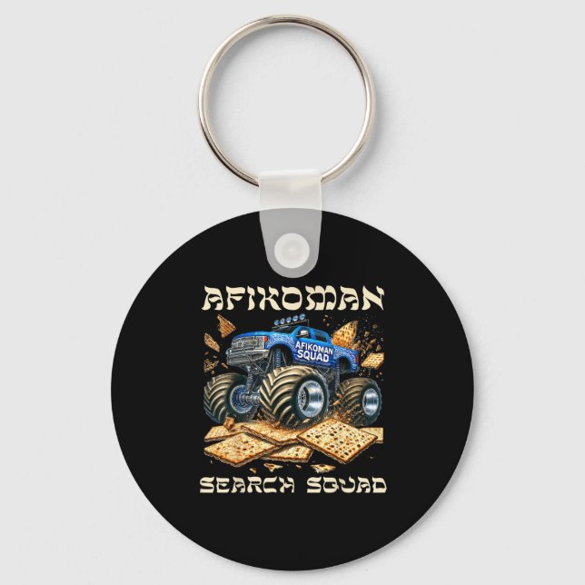 Afikoman search squad passover matzah monster truc key ring (Front)