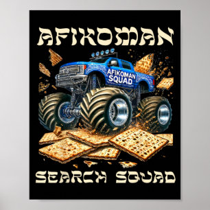 Afikoman search squad passover matzah monster truc poster