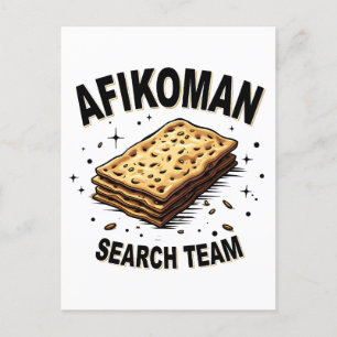 Afikoman search team Hanukkah Jewish Food Lovers Postcard