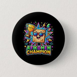 Afikomen Champion Funny Passover Matzah Winner 6 Cm Round Badge