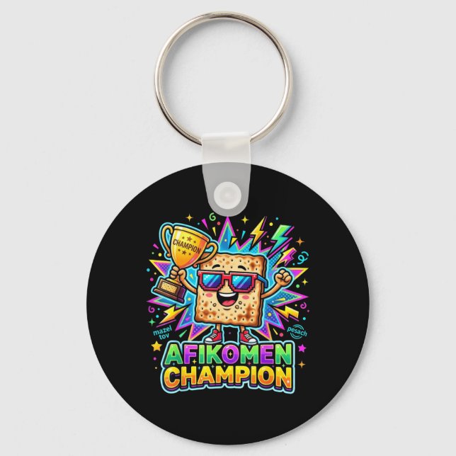 Afikomen Champion Funny Passover Matzah Winner Key Ring (Front)