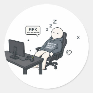 AFK Away From Keyboard Funny Gamer Meme Classic Round Sticker