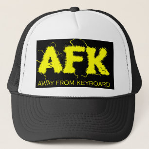 AFK Away from Keyboard Funny Yellow Typography Trucker Hat