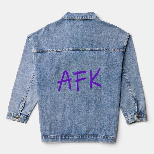 Afk Away From Keyboard  Gamer Meme 3  Denim Jacket (Back)