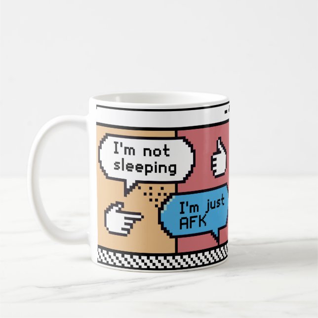 AFK Gamer Pixel Art Mug – Funny Retro (Left)