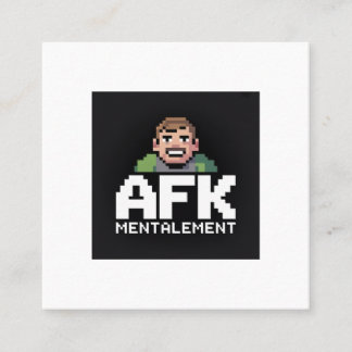 AFK Mentally Chibi Gamer Pixel Art Square Business Card