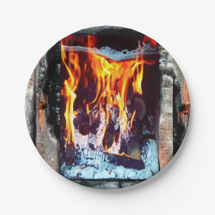 Aflame Paper Plate