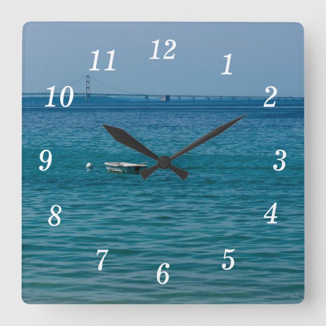 Afloat At Mackinac Wall Clock (Front)