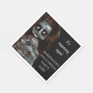 Afraid Doll Scary Halloween Party Napkin