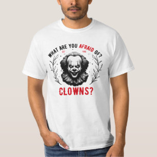 Afraid Of Clowns Creepy Evil Clown Face Vintage Ho T-Shirt