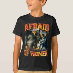 Afraid Of Women Funny Alpha Wolf Meme Cringe Men D T-Shirt