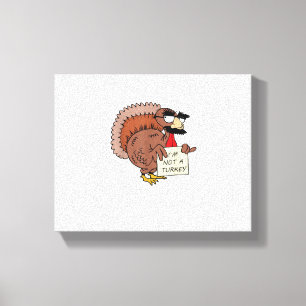 Afraid Turkey Disguise Joke Humour Funny Thanksgiv Canvas Print