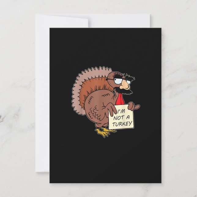 Afraid Turkey Disguise Joke Humour Funny Thanksgiv Invitation (Front)