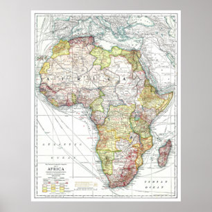 " Africa: 1909 - Detailed map ... Poster