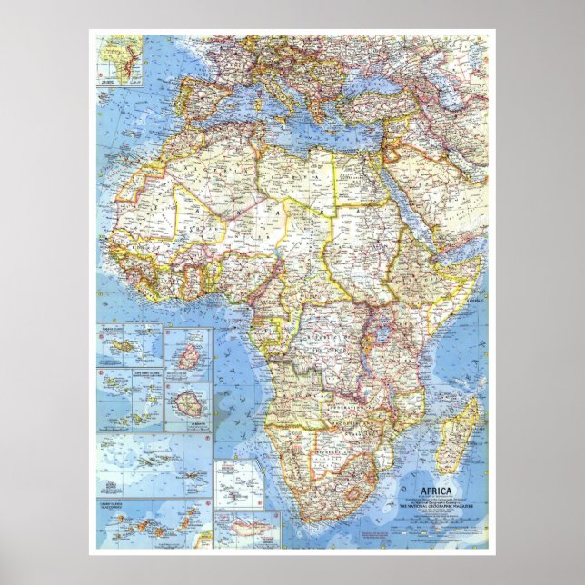 " Africa: 1960 Detailed map ... Poster (Front)