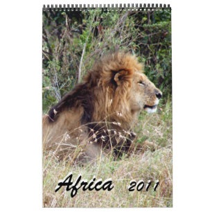 africa 2011 15 month single page calendar