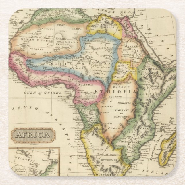 Africa 36 square paper coaster (Front)