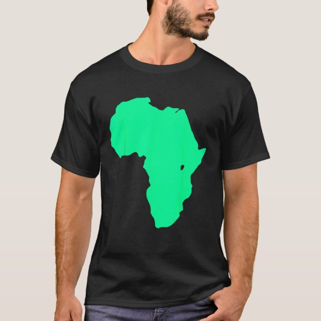 Africa African Continent Silhouette Map Graphic Bo T-Shirt (Front)