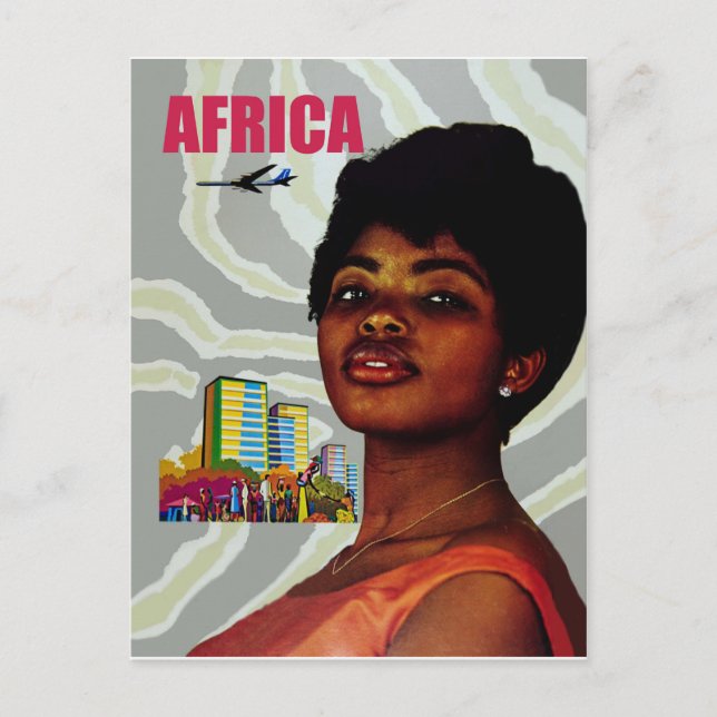 Africa. African woman and big city behind, photo Postcard (Front)