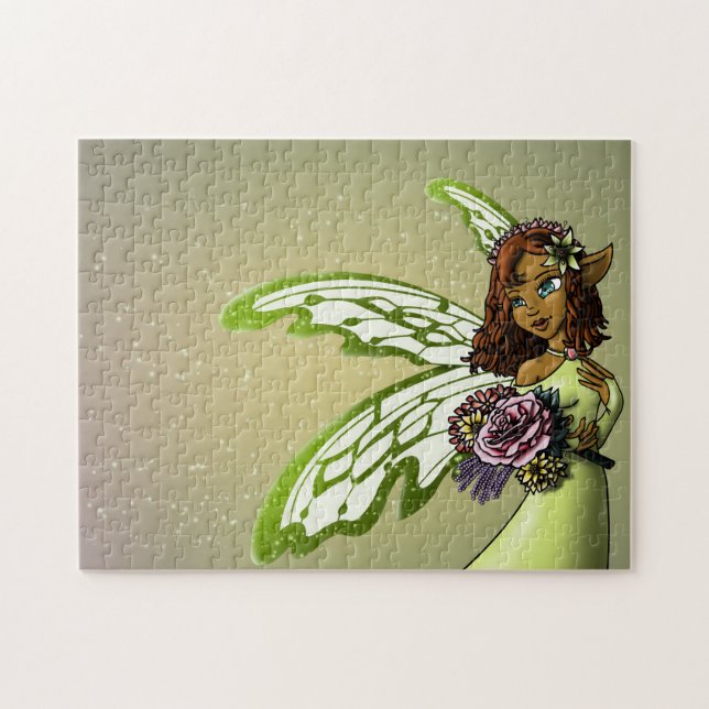 Africa American Fairy and Flowers Jigsaw Puzzle (Horizontal)