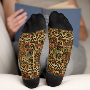Africa Amhara Ethiopia Ethnic Pattern 4 Socks