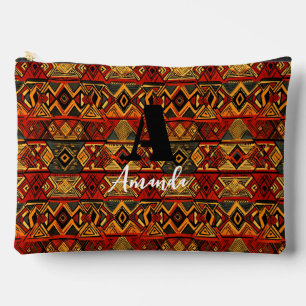 Africa Amhara Ethiopia Geometric Ethnic Pattern 3 Accessory Pouch