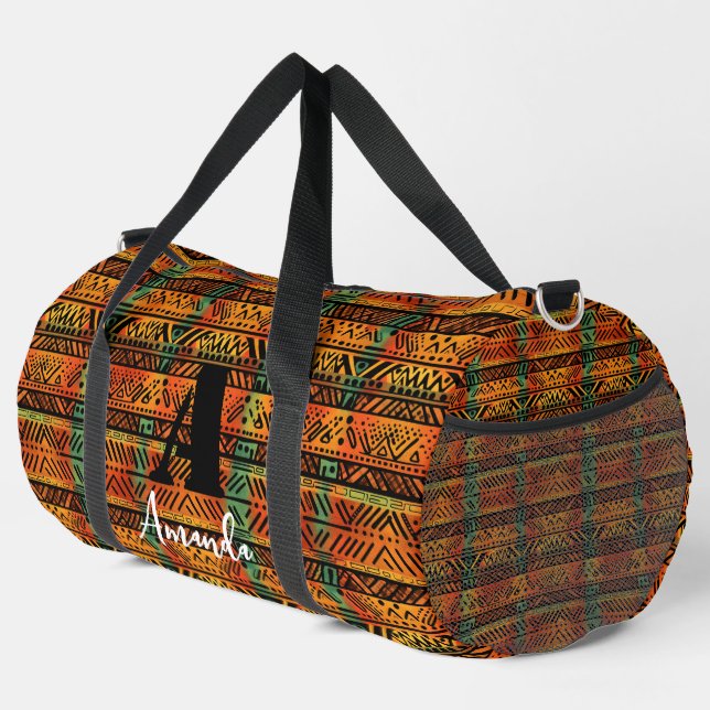 Africa Amhara Ethiopia Geometric Ethnic Pattern 9 Duffle Bag (Right Corner)