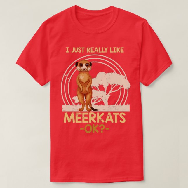 Africa Animal Lover Gift Zoo Meerkat T-Shirt (Design Front)