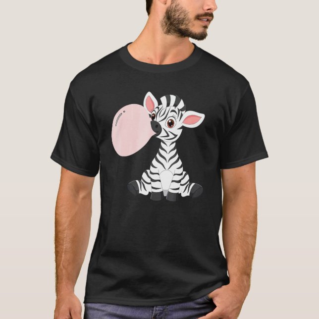 Africa Animal Pink Bubblegum Baby Zebra T-Shirt (Front)