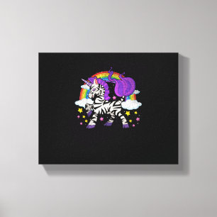 Africa Animal Rainbow Zebracorn Cute Zebra Fantasy Canvas Print