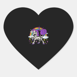 Africa Animal Rainbow Zebracorn Cute Zebra Fantasy Heart Sticker