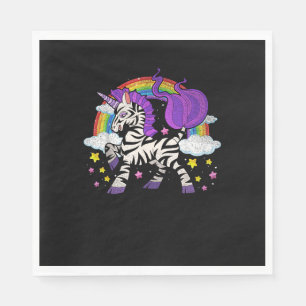 Africa Animal Rainbow Zebracorn Cute Zebra Fantasy Napkin