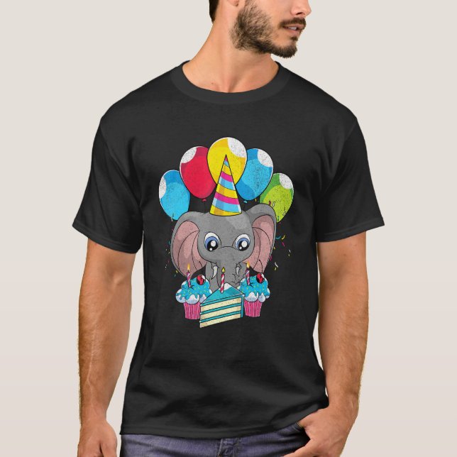 Africa Animal  Zoo Animal Birthday Party Cute Elep T-Shirt (Front)