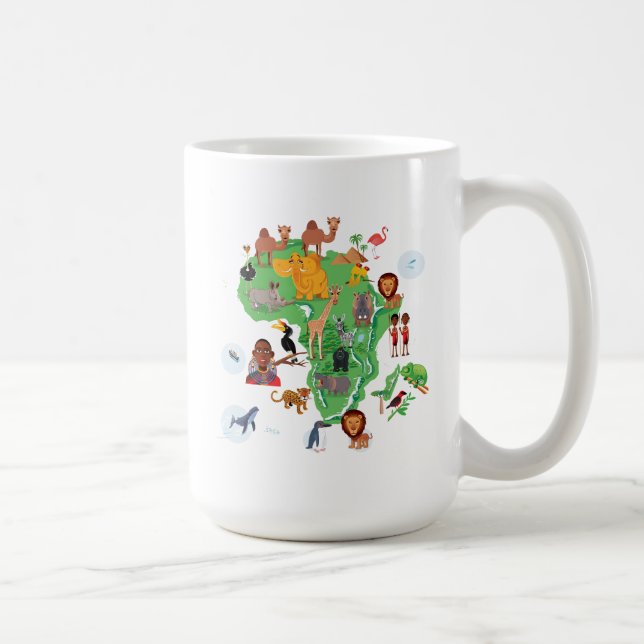 Africa Animals Map Coffee Mug (Right)