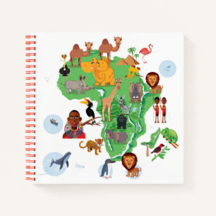 Africa Animals Map Notebook
