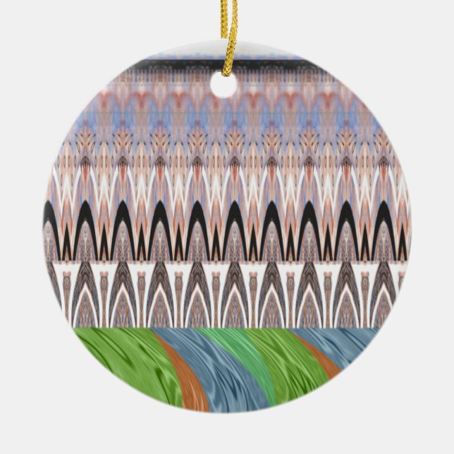 Africa Asia traditional pattern Ceramic Tree Decoration (Front)